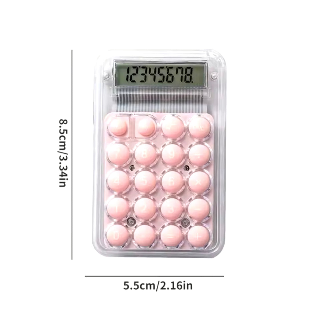 Transparent Electronic Calculator, Mini Pocket LCD Display Calculator, 8 Digit Large Display Big Buttons Calculator Transparent Electronic Calculator, Mini Pocket LCD Display Calculator, 8 Digit Large Display Big Buttons Calculator